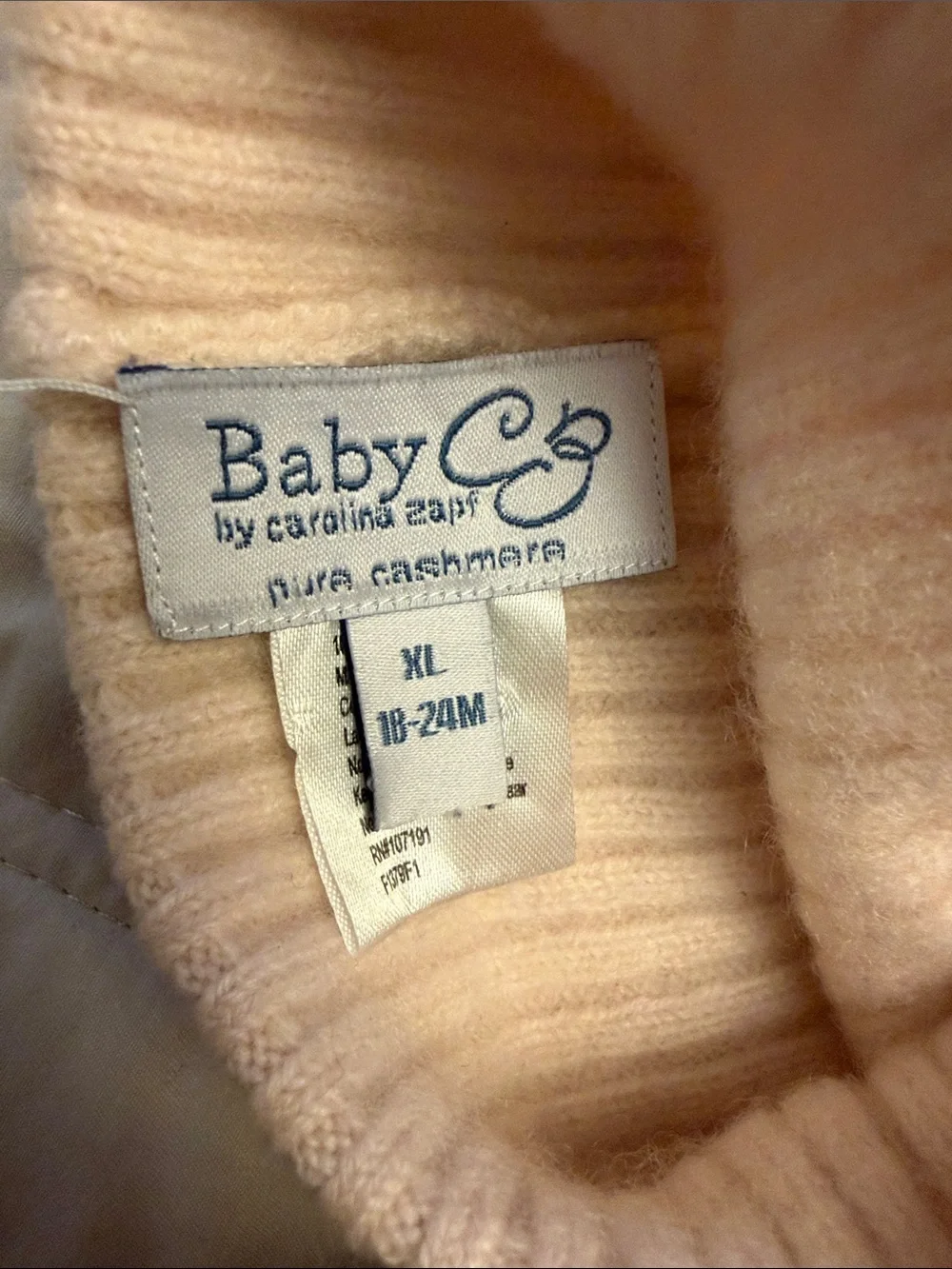Baby CZ Cream Cashmere Ribbed Knit Baby Beanie